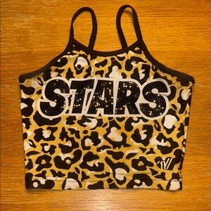 Varsity Animal Print Tank Top - Black and Gold